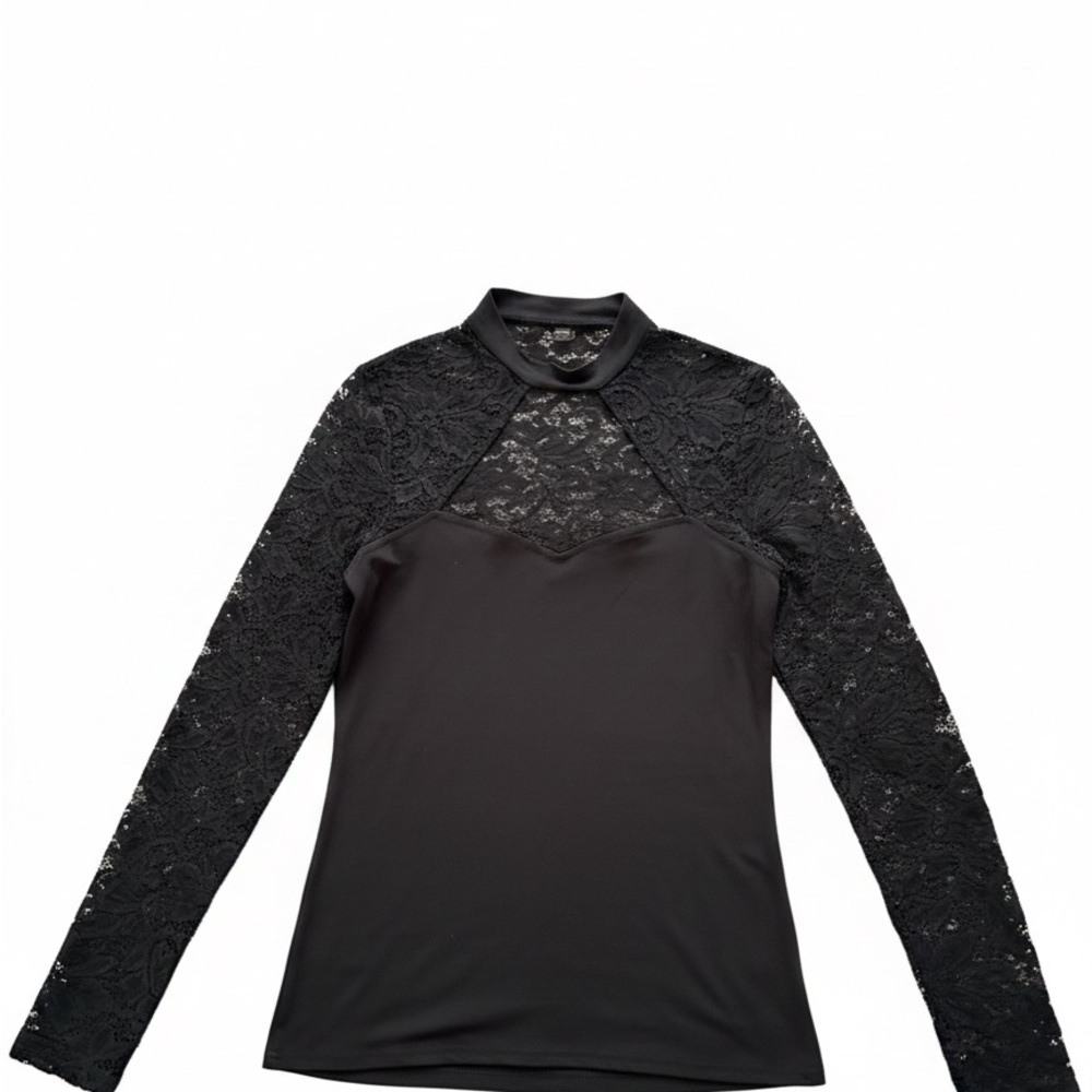 Elegant Black Lace Long Sleeve Top